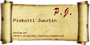 Piskolti Jusztin névjegykártya